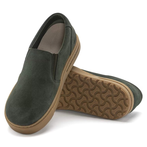 new men\'s 10 Birkenstock Oswego Suede Leather Comfort Slip-On shoe thyme main image 5